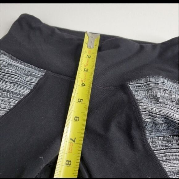 XS ATHLETA high rise jacquard flow black gray Chatarunga LEGGINGS extra small - Picture 2 of 14
